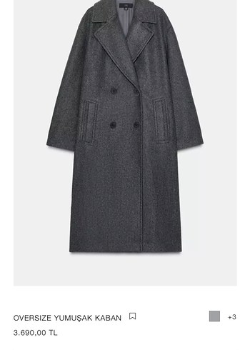 Zara marka orjinal yeni sezon Oversize Yumuşak Kaban
