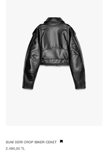 Zara Zara marka orjinal yeni sezon suni deri crop bıker ceket