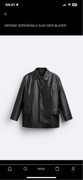 zara erkek vintage deri ceket