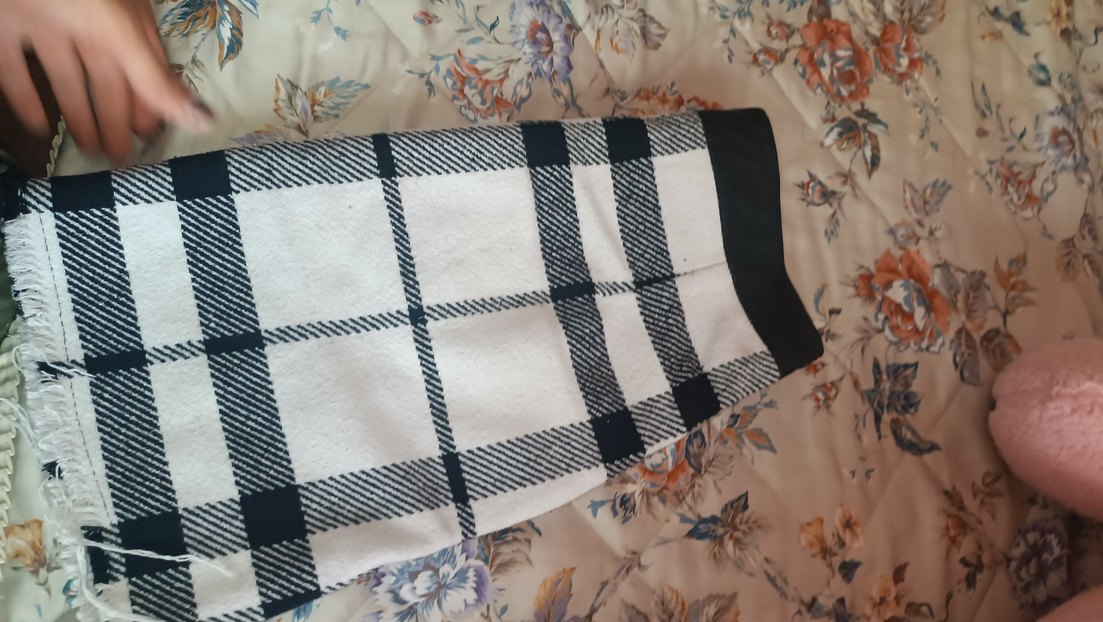 Düğmeli Beyaz Gri Ekose Midi Etek - Görsel 4