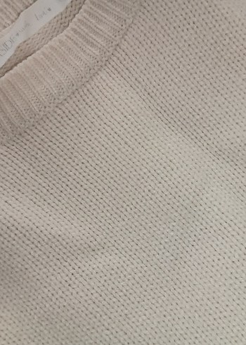 Düğmeli Bej Triko Kadın Kazak - Görsel 3