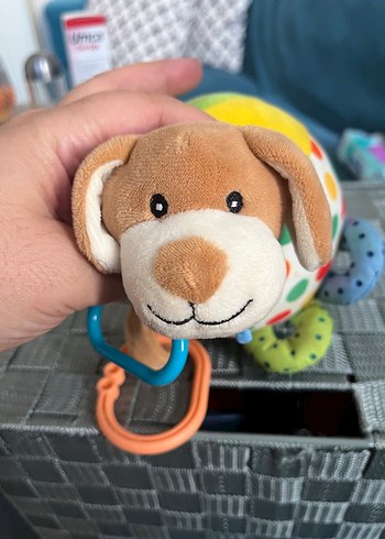  Beden Renkli Köpek Figürlü Diş Kaşıyıcı ve Çıngırak