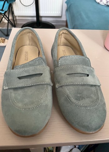 Erkek Gri Süet Tokalı Loafer Ayakkabı