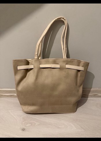 Bej Süet Modern Klasik Kadın Çanta - Görsel 2
