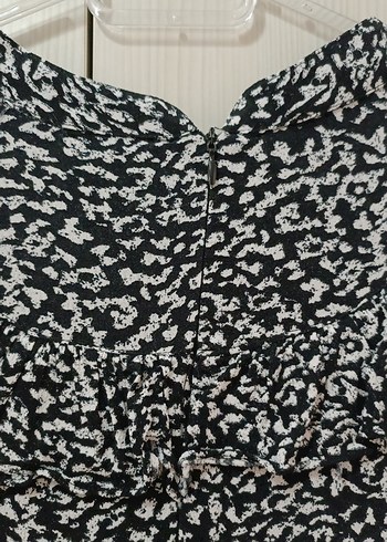 l Beden Zebra Desenli Uzun Kollu Piliseli Kadın Elbise Tunik