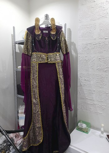 Diger Mor Uzun Kollu Gotik Kadın Henna Elbise