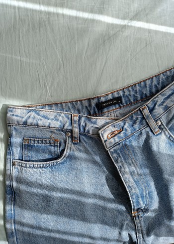 Trendyol Düğmeli Mavi Kadın Denim Pantolon