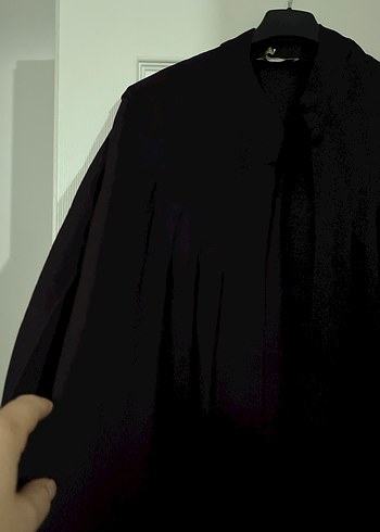 Siyah Uzun Kollu Kadın Mezuniyet Elbisesi - Görsel 2