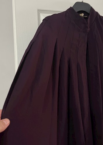 Bordo Uzun Drapeli Gotik Kadın Mezuniyet Elbisesi - Görsel 2