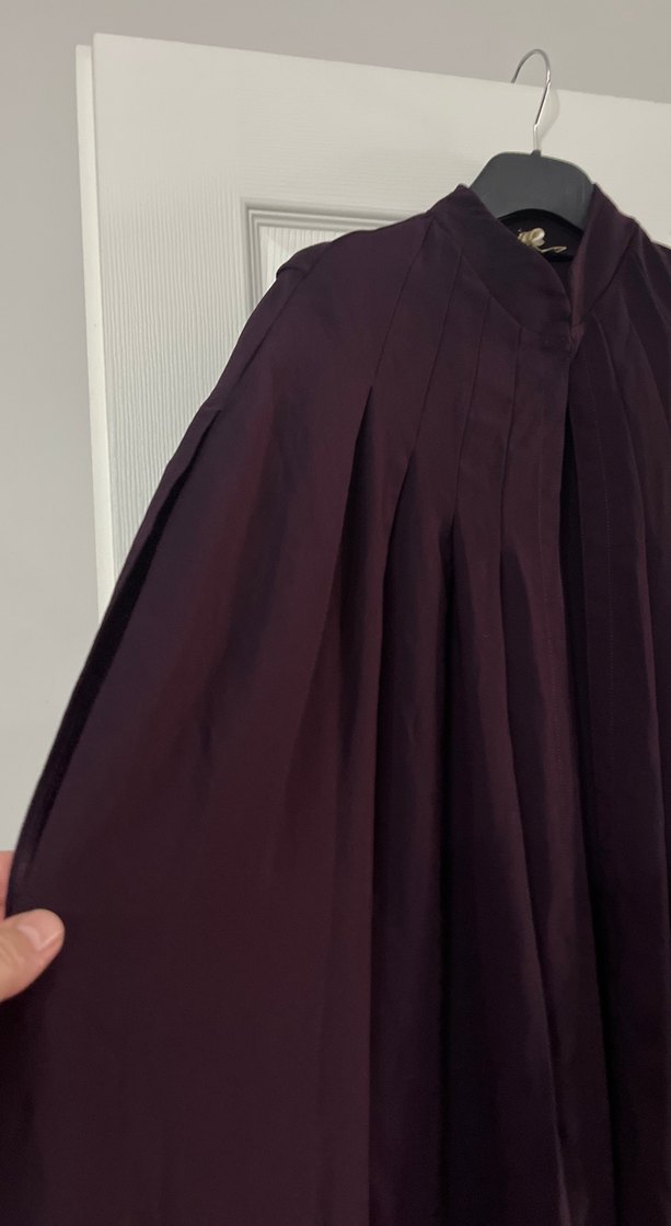 Bordo Uzun Drapeli Gotik Kadın Mezuniyet Elbisesi - Görsel 2