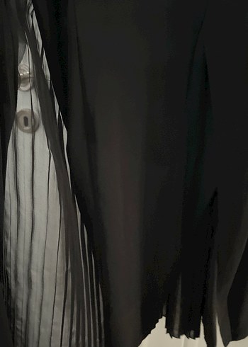 Siyah Uzun Kollu Drapeli Kadın Mezuniyet Elbisesi - Görsel 5