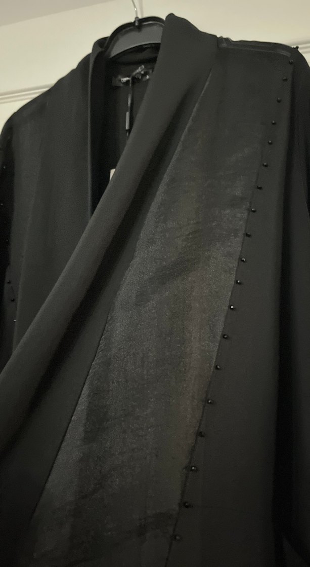 Siyah Uzun Kollu Drapeli Kadın Mezuniyet Elbisesi - Görsel 2