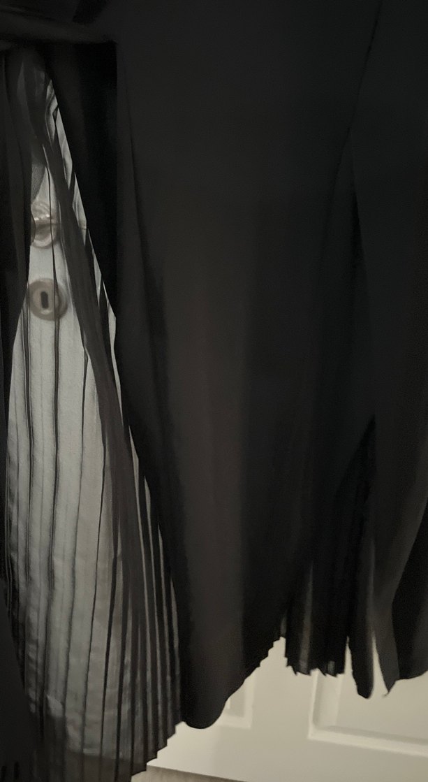 Siyah Uzun Kollu Drapeli Kadın Mezuniyet Elbisesi - Görsel 5