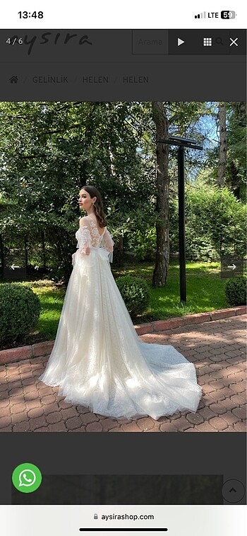 38 Beden beyaz Renk Aysira helen gelinlik