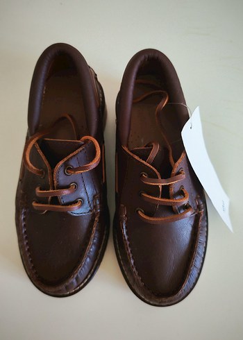 MANGO Kahverengi Deri Erkek çocuk makosen Günlük Ayakkabı - Görsel 6