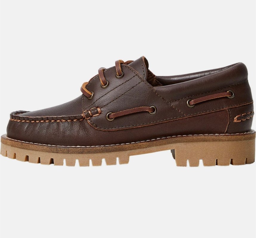 MANGO Kahverengi Deri Erkek çocuk makosen Günlük Ayakkabı - Görsel 3