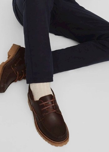 MANGO Kahverengi Deri Erkek çocuk Günlük Ayakkabı - Görsel 5