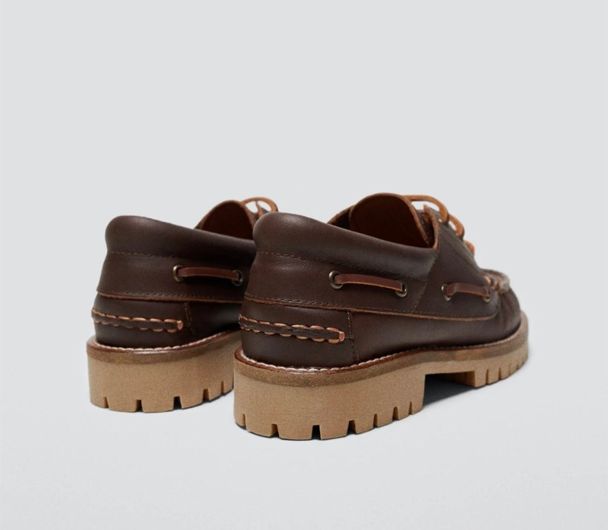 MANGO Kahverengi Deri Erkek çocuk Günlük Ayakkabı - Görsel 4