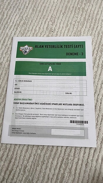 ayt deneme testi