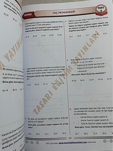  Beden Renk Dgs tasarı soru bankası sıfır