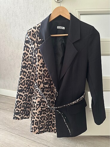 Leopar blazer ceket