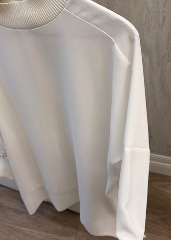 Beyaz Yüksek Yaka Örgü Kadın Kazak - Görsel 3