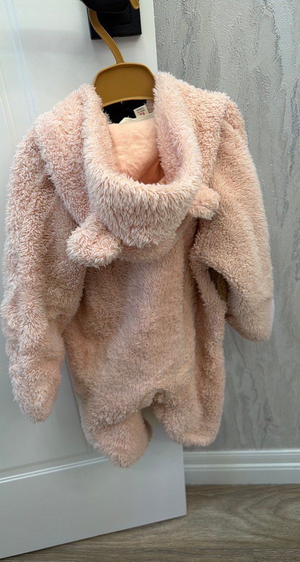 Pembe Kürklü Bebek Kış Tulumu - Görsel 2