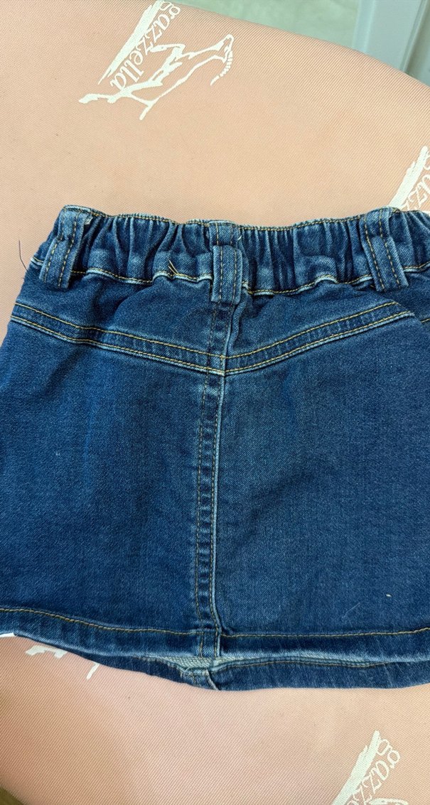 Kemer Tokalı Mavi Kot Etek - Görsel 2