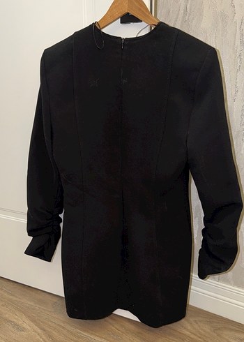 Siyah V Yaka Kadın Midi elbise - Görsel 2