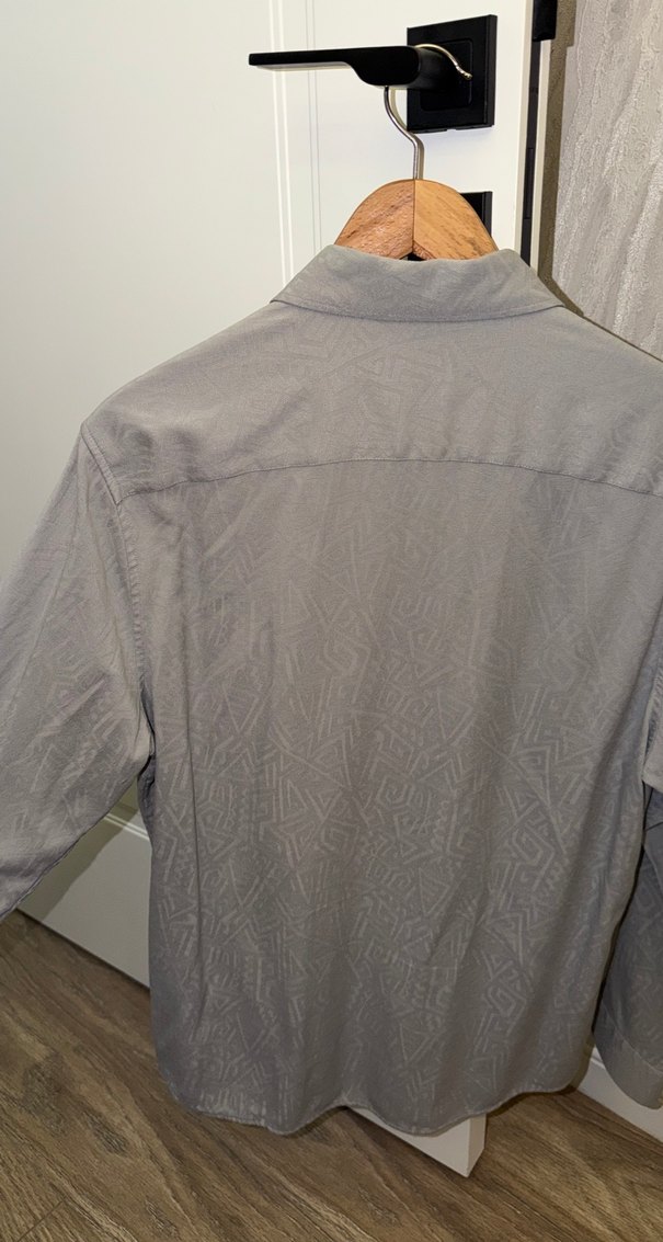 Gri Erkek  Uzun Kollu Gömlek - Görsel 3