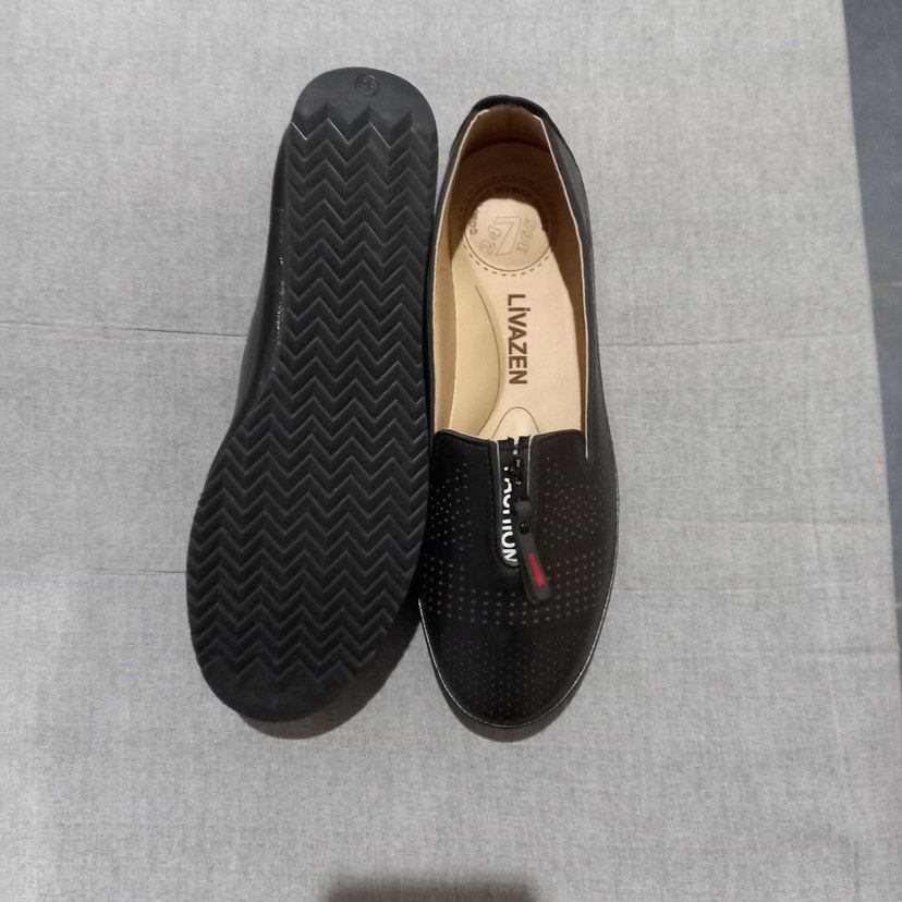 Siyah Bağcıklı Kadın Günlük Topuklu Babet - Görsel 5