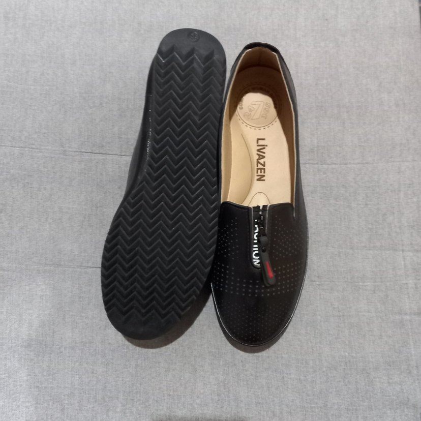 Siyah Bağcıklı Kadın Günlük Topuklu Babet - Görsel 4