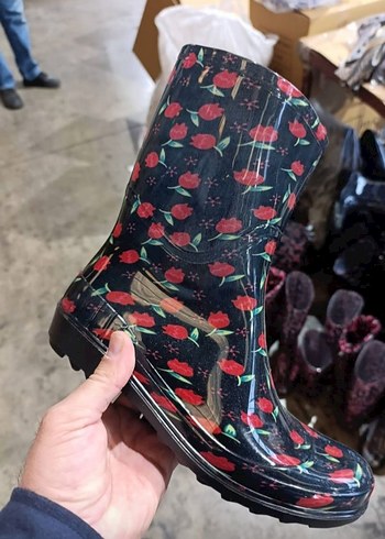 Kahverengi Zebra Desenli Kadın Dizüstü Yağmur Çizmesi - Görsel 3