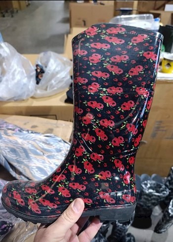 Kahverengi Zebra Desenli Kadın Dizüstü Yağmur Çizmesi - Görsel 4