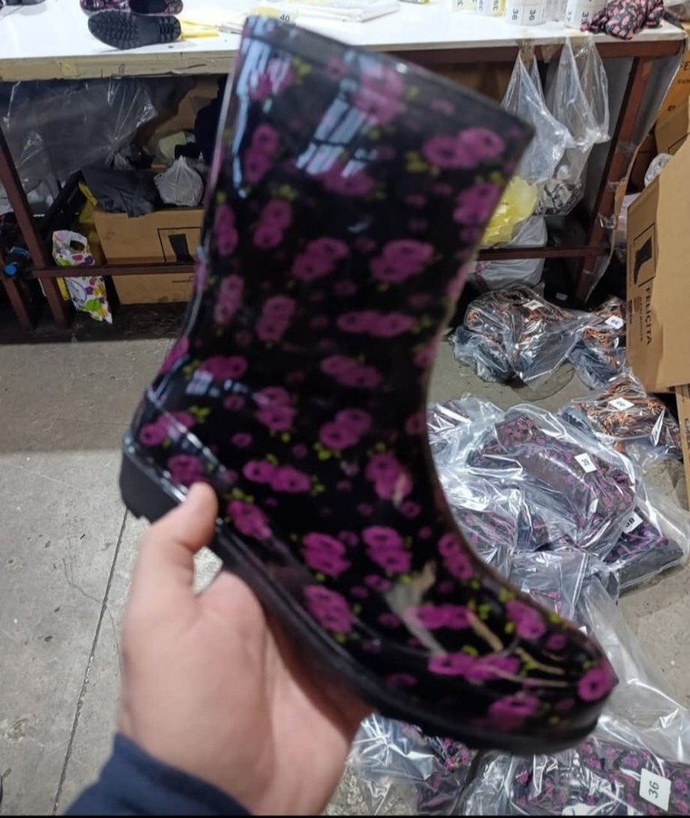 Kahverengi Zebra Desenli Kadın Dizüstü Yağmur Çizmesi - Görsel 2