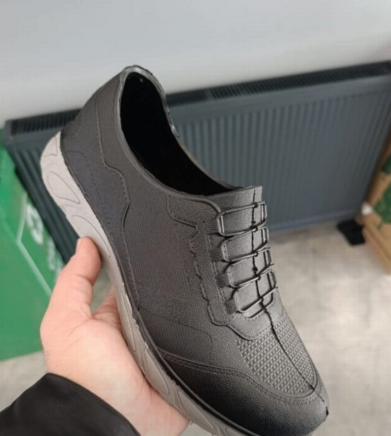 Siyah Gri Elastik Erkek Spor Ayakkabı - Görsel 4