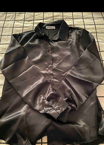 Siyah Saten Gömlek - Görsel 2
