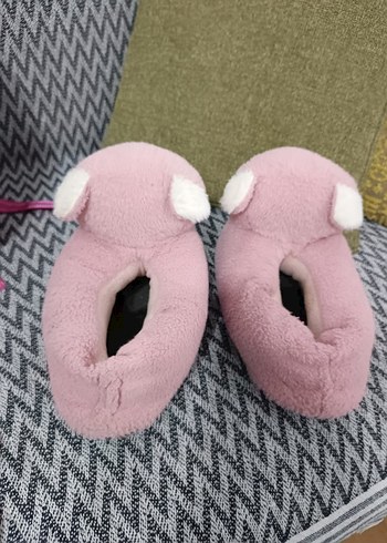 Kızlar için Pembe Peluş Ev Terliği - Görsel 2