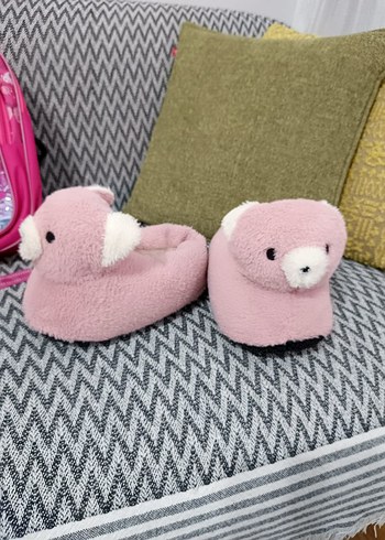 Kızlar için Pembe Peluş Ev Terliği - Görsel 5