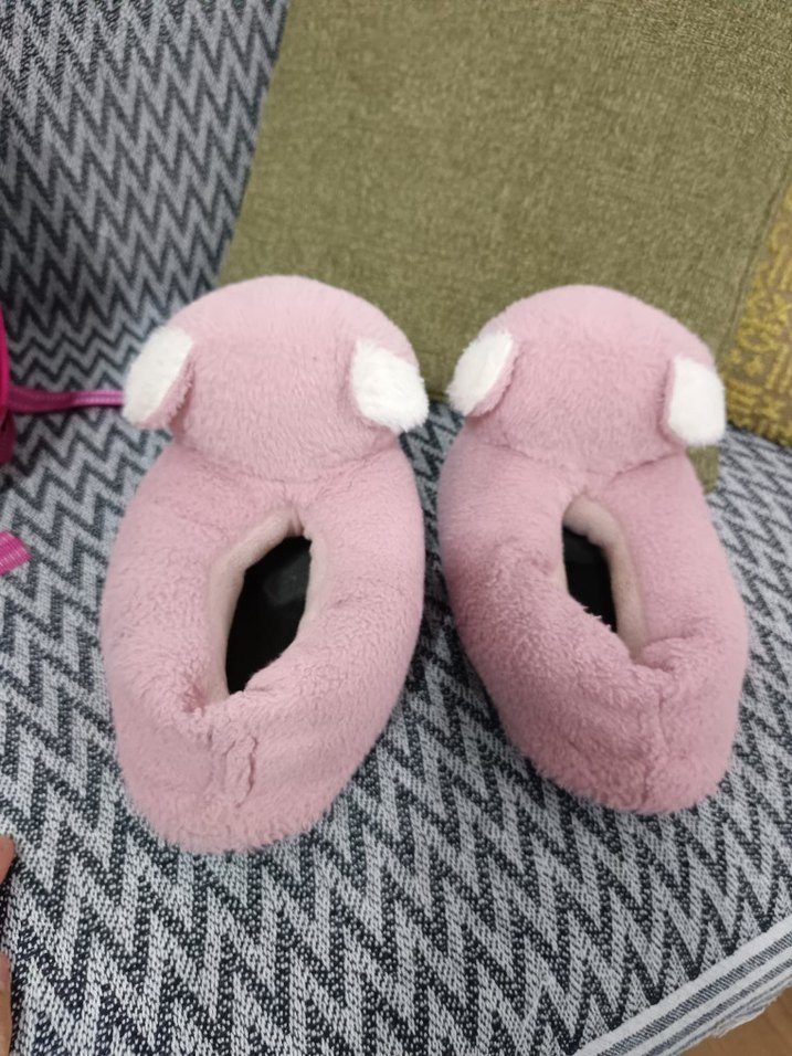 Kızlar için Pembe Peluş Ev Terliği - Görsel 2