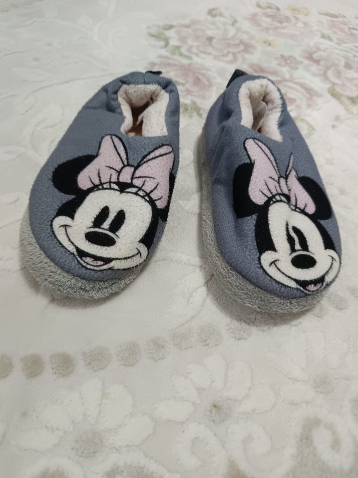 Kız Çocuk Gri Nakışlı Sıcak Ev Terliği - Görsel 4