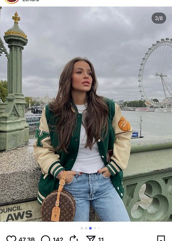 Zara Yeşil Baskılı Kadın Bomber Ceket - Görsel 3