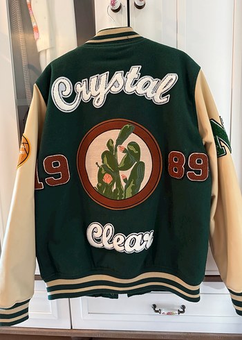 Zara Yeşil Baskılı Kadın Bomber Ceket - Görsel 5