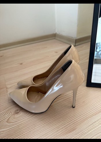 Bej Rugan Stiletto Topuklu Kadın Ayakkabı - Görsel 2