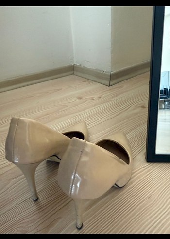 Bej Rugan Stiletto Topuklu Kadın Ayakkabı - Görsel 3