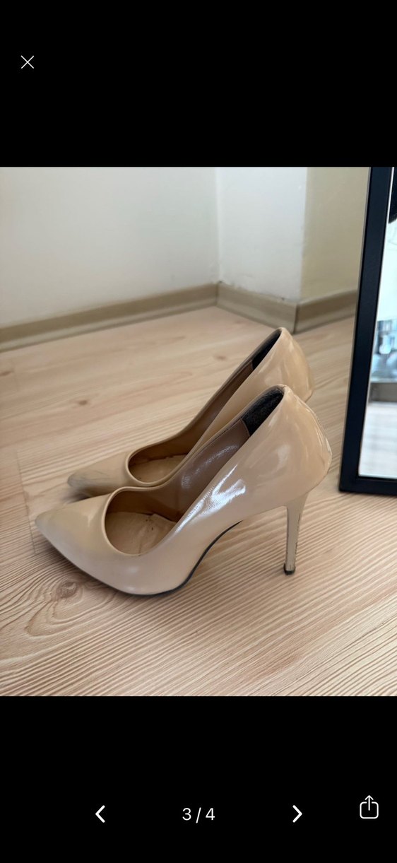 Bej Rugan Stiletto Topuklu Kadın Ayakkabı - Görsel 2