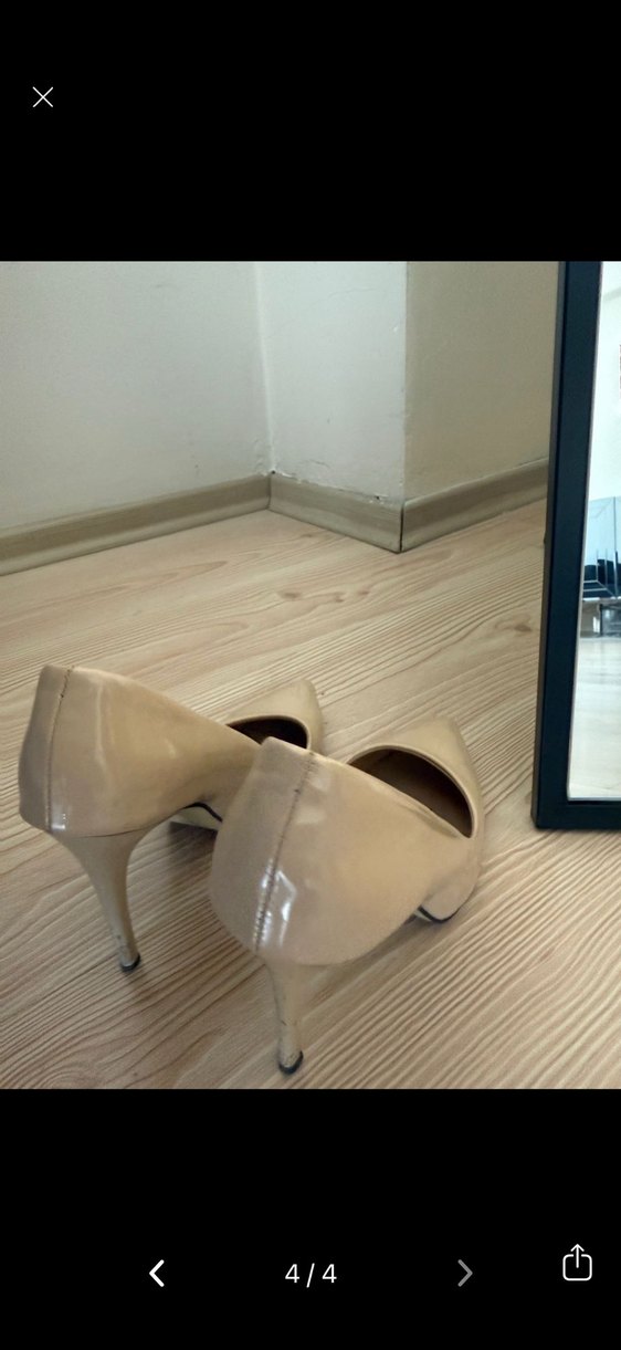 Bej Rugan Stiletto Topuklu Kadın Ayakkabı - Görsel 3