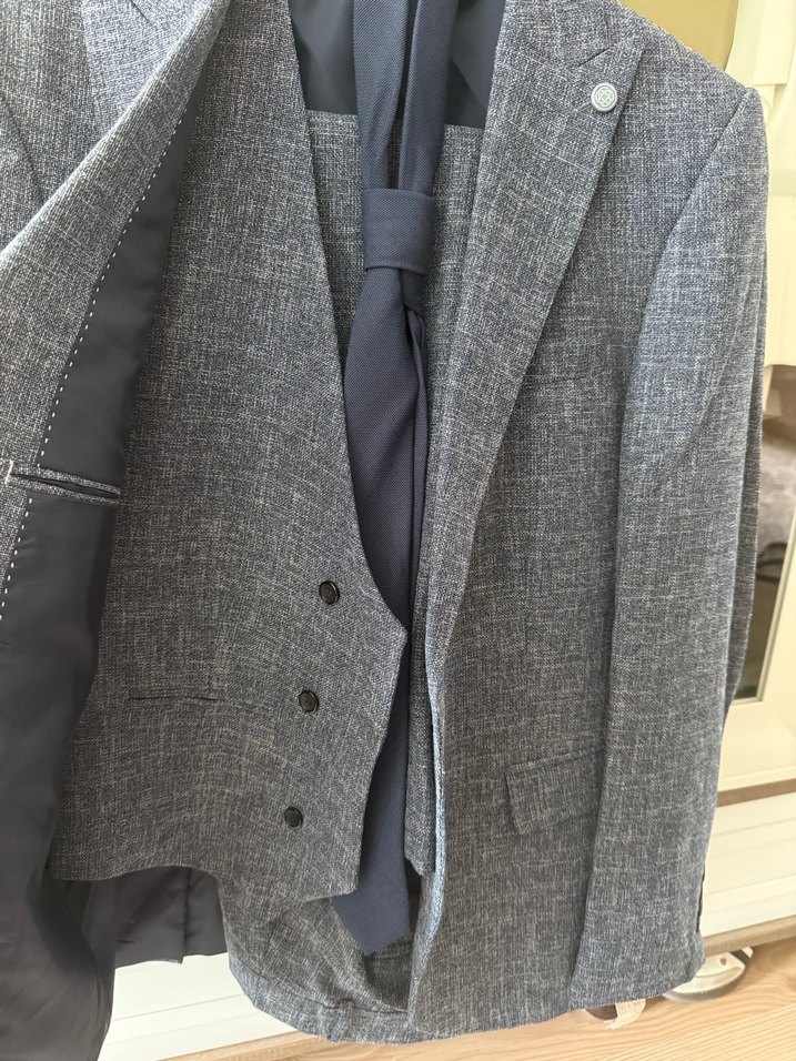 Gri Modern Klasik Erkek Takım Elbise - Görsel 2