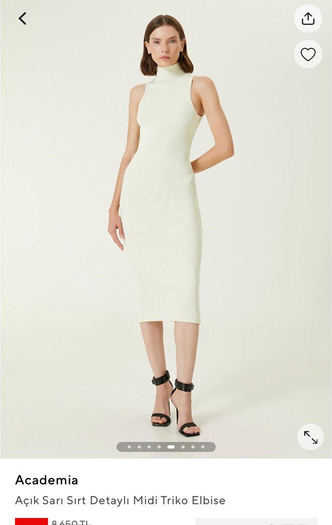 Academia Orijinal Sarı Triko Elbise - Görsel 3