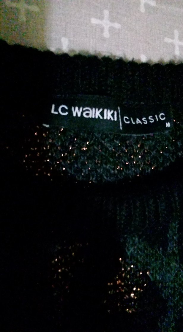 Siyah simli desenli kazak - Görsel 4